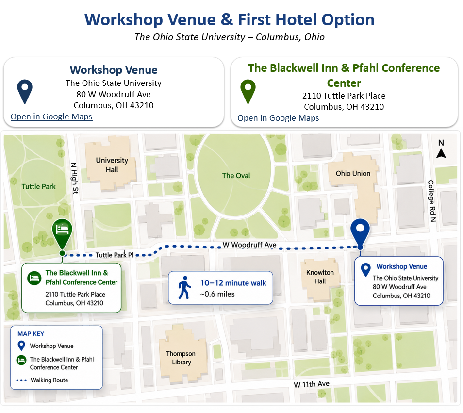 Workshop Venue and Hotel Map